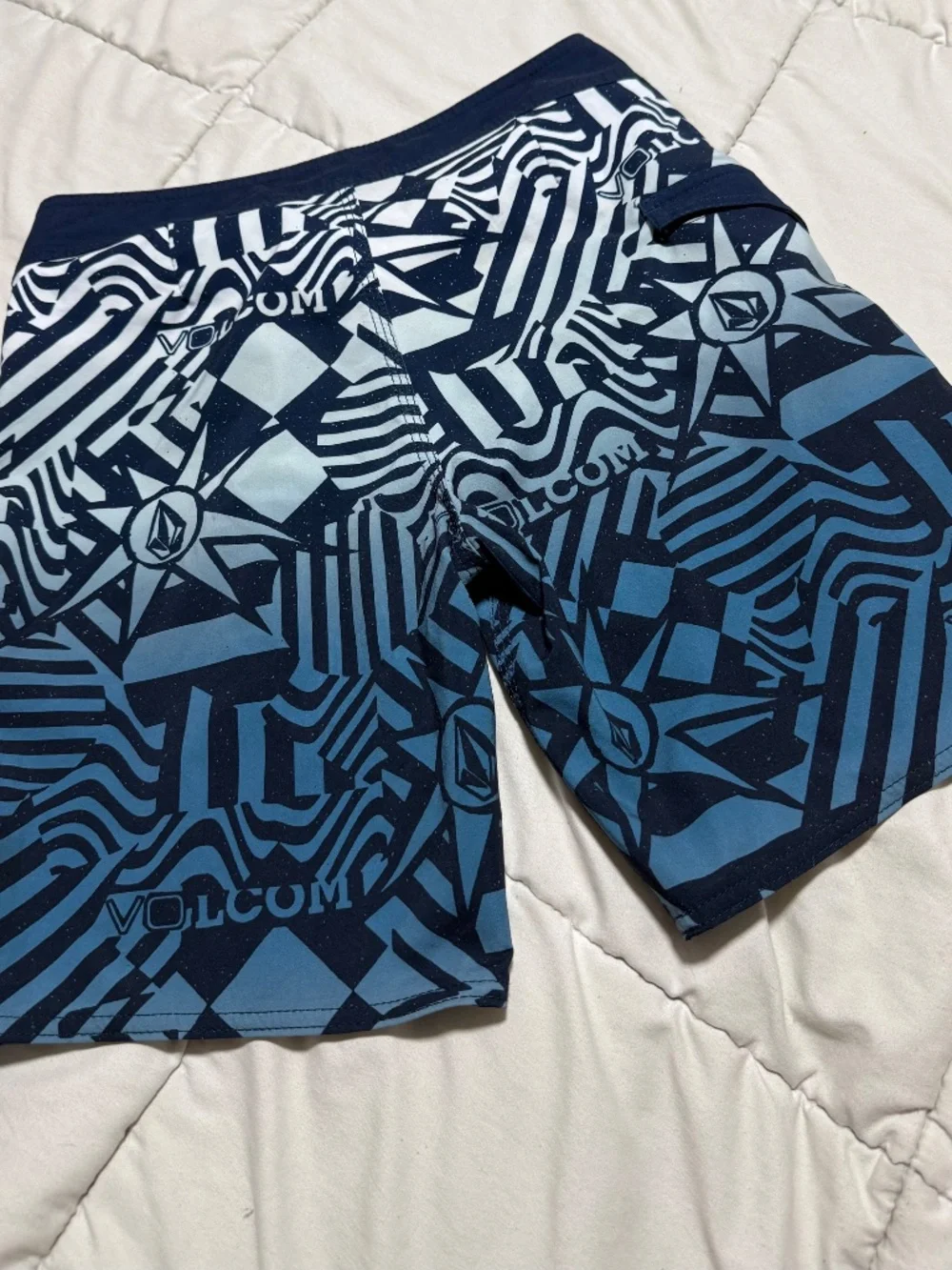 Volcom 28 Swim Trunks Blue with Pocket and Logo